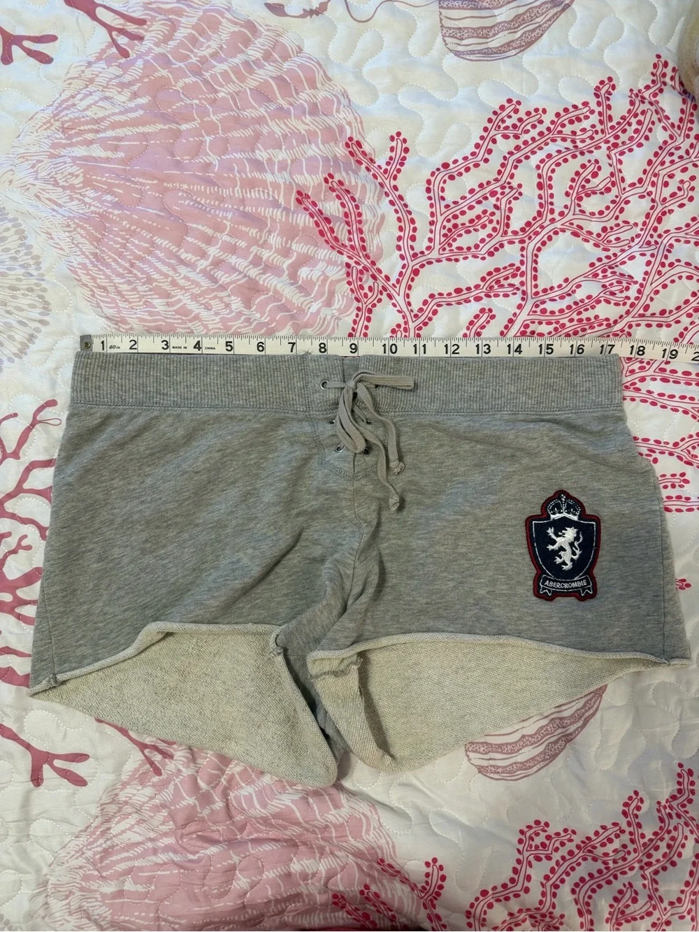 Abercrombie & Fitch Gray Athletic Lounge Shorts with Crest Patch